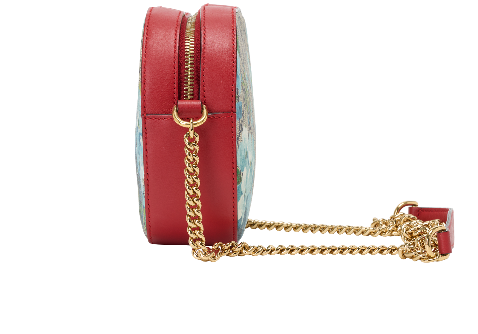 Blooms Crossbody, &pound;495, Handbags, Blue/Red, Canvas/Leather, Bottom view